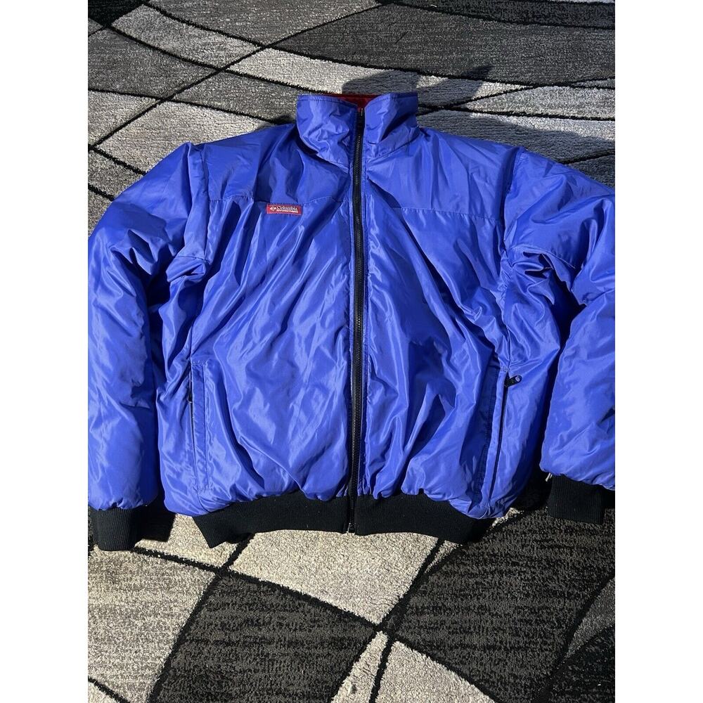 Vintage Columbia Puffer Down Jacket Size Medium Reversible Full Zip 90s